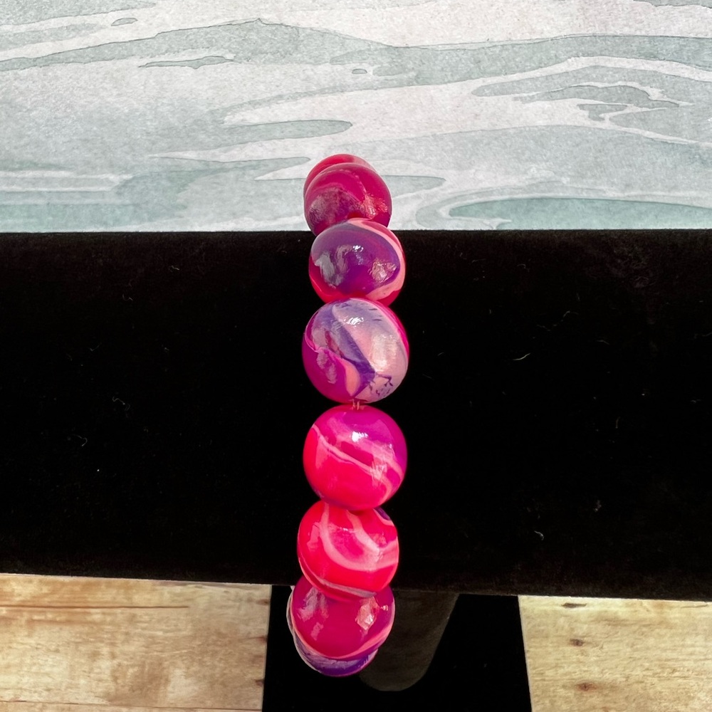 Pink and Purple Beaded Bracelet